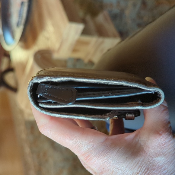 Coach Brown Leather Wallet with Silver Buckle - Picture 3 of 12